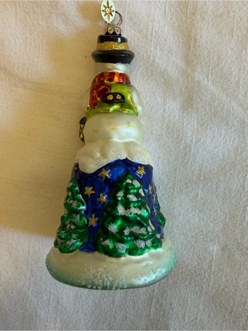Vintage Christopher Radko Snow Bell Snowman Christmas Ornament